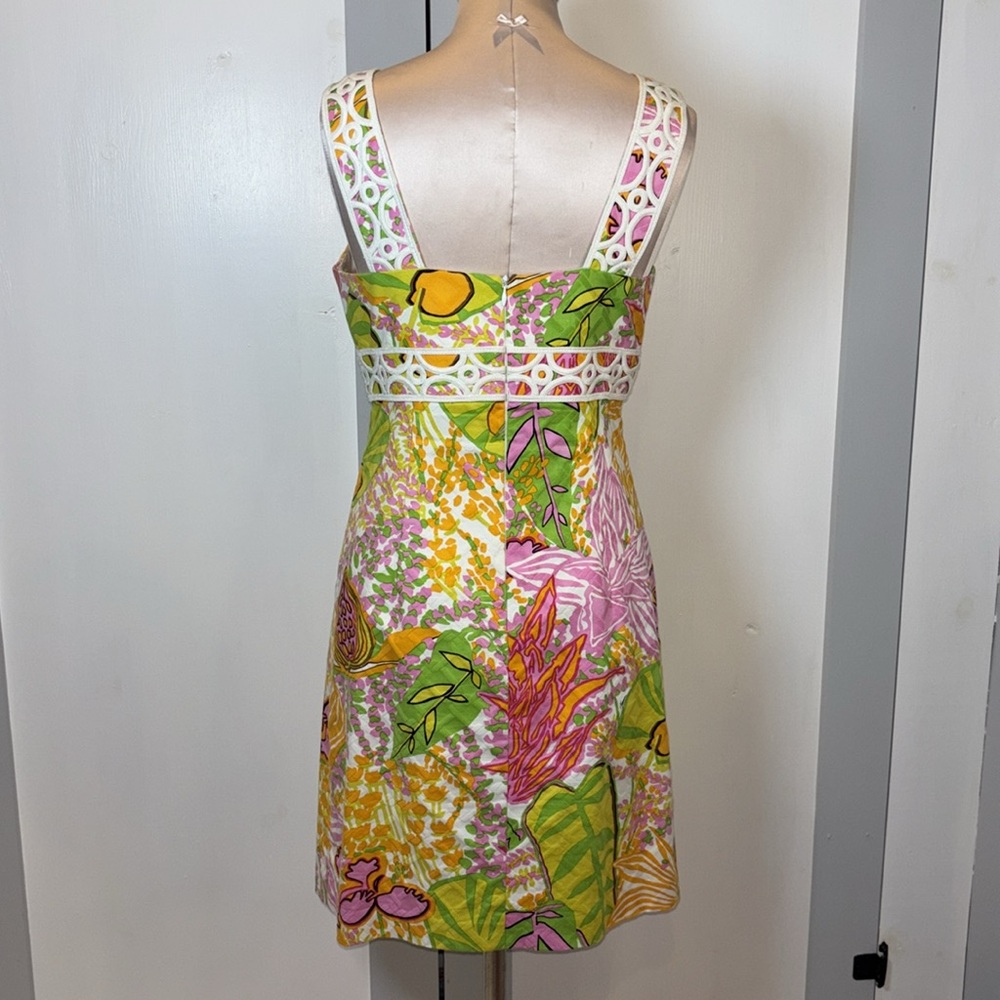Trina Turk Tropical Print Cotton Shift Dress Size 4 - Picture 4 of 12